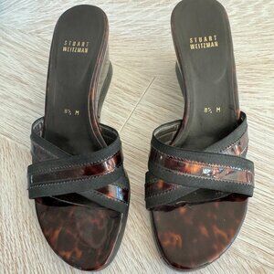 Stuart Weitzman Brown and Black Women's Sandals